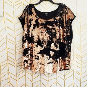 Torrid Gold/Black Sequence  Top